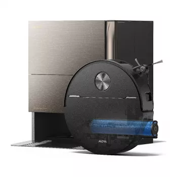 Mova Z70 Ultra Roller Robot aspirateur et laveur complet avec station de nettoyage, noir