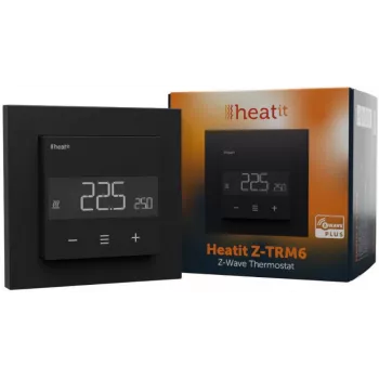 HEATIT Z-TRM6 thermostat Z-Wave noir mat 3600W 16A 868,4 MHz