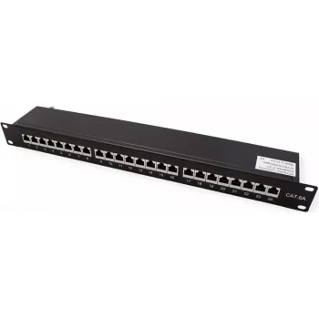 Panneau de brassage VALUE 19 pouces Cat6A/Class EA 24 ports blindé noir