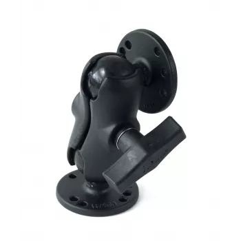 Bras à double rotule court RAM MOUNTS taille C avec 2 embases rondes de 2,5 pouces