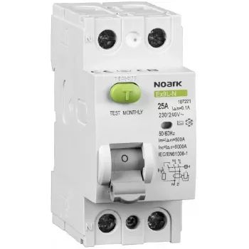 NOARK Ex9L-N 2P 25A 30mA RCCB type AC 6kA Interrupteur différentiel