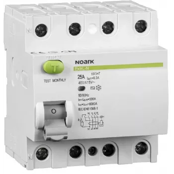 Interrupteur différentiel NOARK Ex9L-N 4P 25A 30mA RCCB, 6kA, type AC, 4 pôles