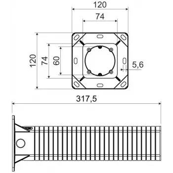 KOPOS KEZ-300_KB boîte de dérivation encastrée pour systèmes d'isolation thermique par l'extérieur (ETICS/EIFS) - orange, épaisseur d'isolation 300 mm