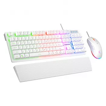 Rampage Fortuna ensemble clavier et souris filaire blanc