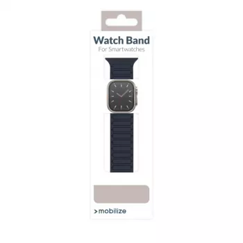 Bracelet de montre Mobilize en silicone - magnétique - pour Apple 42/44/45/49 mm - bleu