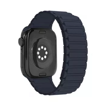 Bracelet de montre Mobilize en silicone - magnétique - pour Apple 42/44/45/49 mm - bleu