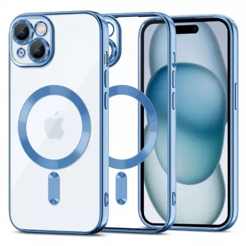 Coque MagSafe Tech-Protect Magshine pour iPhone 15 Sky Blue