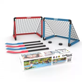 Ensemble de hockey EzyRoller EZ-HOCKEY pour 4 joueurs (buts, crosses, palets)