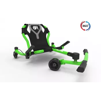 Jouet à dérive à propulsion par pédales EzyRoller Spinner X vert 360° pour enfants de 4 à 12 ans