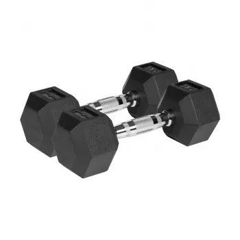 Haltères en fonte revêtues de caoutchouc REBEL ACTIVE 2x5 kg