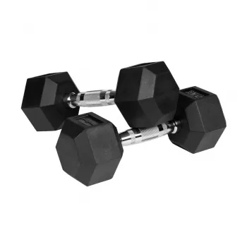 Haltères en fonte revêtues de caoutchouc REBEL ACTIVE 2x5 kg