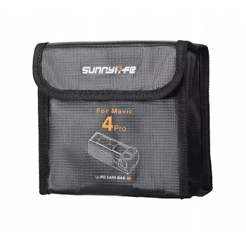 SUNNYLIFE Sac de rangement ignifuge pour batteries pour 3x batteries DJI Mavic 4 Pro - noir