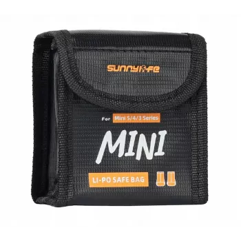 SUNNYLIFE sac de sécurité ignifuge pour batteries pour 2x DJI Mini 5/4/3 Pro / Mini 3 / Lito 1 / Lito X1