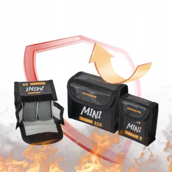 SUNNYLIFE sac de sécurité ignifuge pour batteries pour 2x DJI Mini 5/4/3 Pro / Mini 3 / Lito 1 / Lito X1