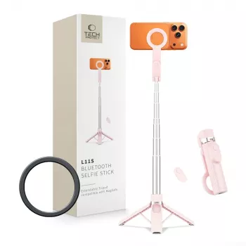 TECH-PROTECT L11S MagSafe Bluetooth Perche à selfie trépied rose