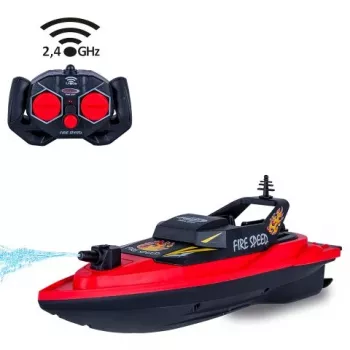 JAMARA Fire Speed Bateau pompiers RC 2,4 GHz avec fonction jet d'eau
