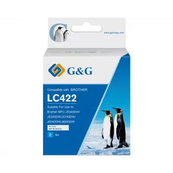 G&G Cartouche d'encre compatible pour Brother LC422C cyan (550 pages)