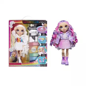 Rainbow High Color & Create Poupée de mode, yeux violets
