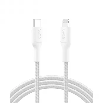 Belkin BOOSTCHARGE Câble USB-C vers Lightning tressé 2m Blanc