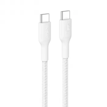 Belkin BOOSTCHARGE Câble USB-C vers USB-C tressé 60W PD 2m Blanc