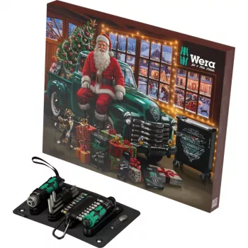Calendrier de l'Avent Wera 2026, ensemble d'outils de 24 pièces avec tournevis Kraftform, embouts, porte-embouts Rapidaptor et boîte textile