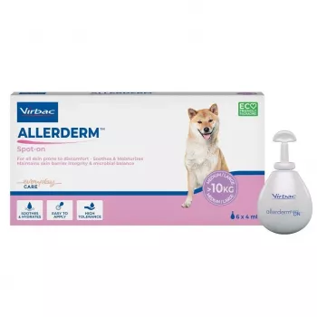 Virbac Allerderm Spot-On for Dogs - Dermatological Skin Barrier Support, 6 Pipettes x 4 ml