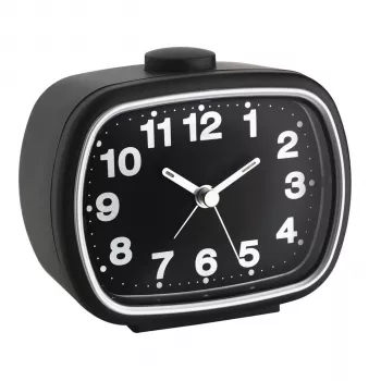 TFA 60.1017.01 réveil à quartz avec mouvement silencieux - noir/blanc