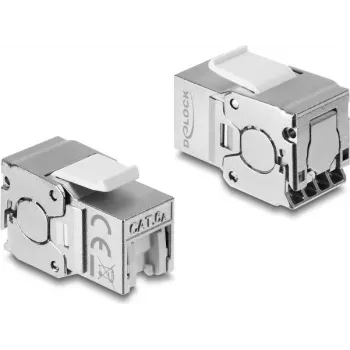 Module Keystone Delock RJ45 femelle vers LSA Cat.6A blindé sans outil avec protection anti-poussière