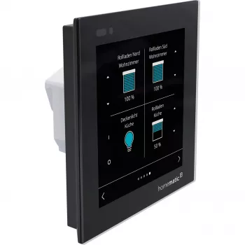 Thermostat mural à écran en verre Homematic IP (HmIP-WGD) – noir