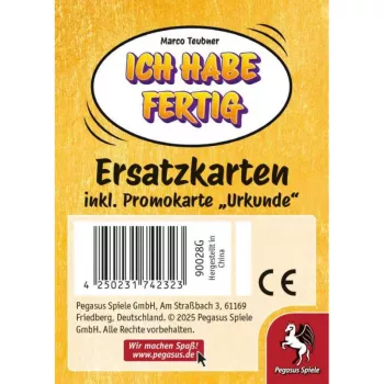 PEGASUS Ich habe fertig - cartes de remplacement avec certificat promo (extension)
