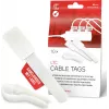 Étiquettes pour câbles LABEL THE CABLE LTC 2620-10, attaches réutilisables à velcro avec étiquettes intégrées, blanches, lot de 10