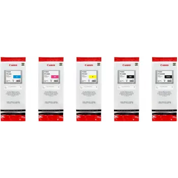 Cartouches d'encre Canon Original PFI-320 - lot de 5 multipack cyan magenta jaune noir - Original - noir