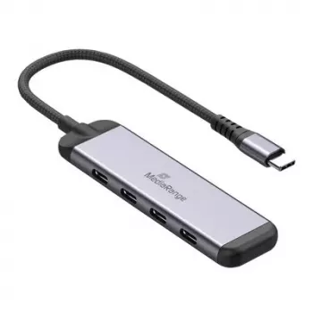 MEDIARANGE MRCS512 hub USB-C 4 ports 3x USB-C 3.2 Gen 1 + 1x PD 100W argent
