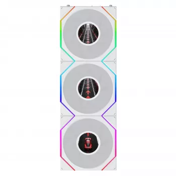 Lian Li UNI FAN TL120 LCD FLEX Wireless ARGB ventilateur de boîtier PWM 120 mm pack de 3 blanc