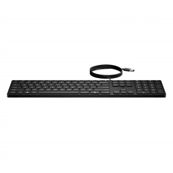Clavier USB filaire HP Desktop 320K, disposition italienne, format complet, touches plates, noir, Smart Buy