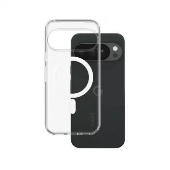 Coque CARE by PanzerGlass Urban Combat pour Google Pixel 11, transparente avec Qi blanc