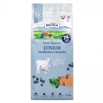 BALTICA Flavours of Regions Junior Agneau et veau – Aliment sec sans céréales pour chiots, 3 kg