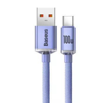 Câble Baseus USB-A vers USB-C Crystal Shine 100W 2 m violet