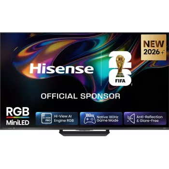 TV Smart Hisense 85UR8DS 85 inch QD-Mini LED 4K UHD avec Dolby Vision IQ, Dolby Atmos, 120Hz, Wi-Fi 6, VIDAA U7