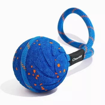 Jouet pour chien Cheerble Wicked Ball Air Rope, bleu roi