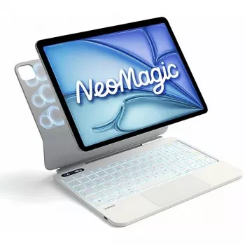 Étui clavier magnétique Inateck NeoMagic KB903-11A pour iPad Air 11 / iPad Pro 11, QWERTZ, blanc laiteux