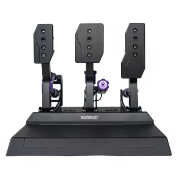 Ensemble de 3 pédales Conspit CPP-Lite avec frein à capteur de force, accélérateur et embrayage à effet Hall, aluminium CNC, USB, PC