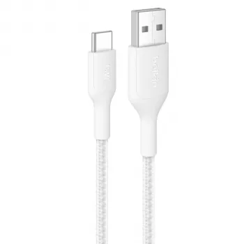 Belkin BOOSTCHARGE Câble tressé USB-C vers USB-A 2m blanc