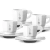 Ensemble de tasses à espresso Bialetti RTATZ402, 4 pièces, porcelaine blanche, 75 ml