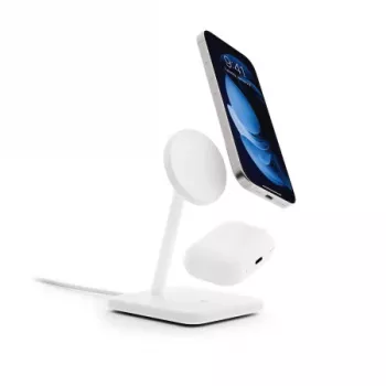 Station de charge sans fil Twelve South HiRise 2 Deluxe Qi2, blanche