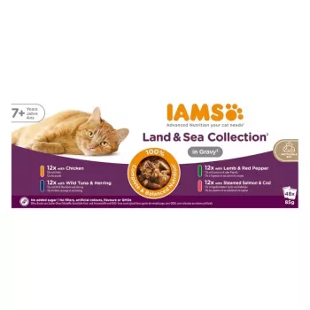 IAMS Delights Senior Land & Sea Collection en sauce 12x85 g