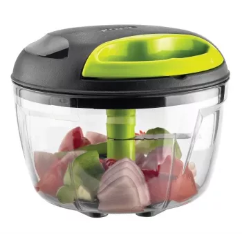 Hachoir à légumes manuel à cordon KHE KOHE 600 ml, 3 lames en acier inoxydable, vert et noir