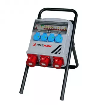 Holzmann SSV32A coffret de distribution CEE 32A 400V sur pied avec interrupteur différentiel et 7 prises