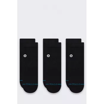 Chaussettes Stance Icon Quarter lot de 3 - noires