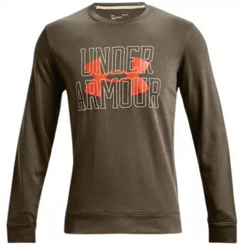 Sweat col rond Rival Terry Logo UA Under Armour homme vert forêt